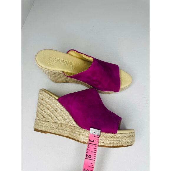 CORDANI Easton Classic Espadrille Wedge Sandal In Fuxia Suede sz 37 - Picture 8 of 11